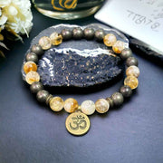 "Money Magnet" Citrine Pyrite Bracelet (Certified)