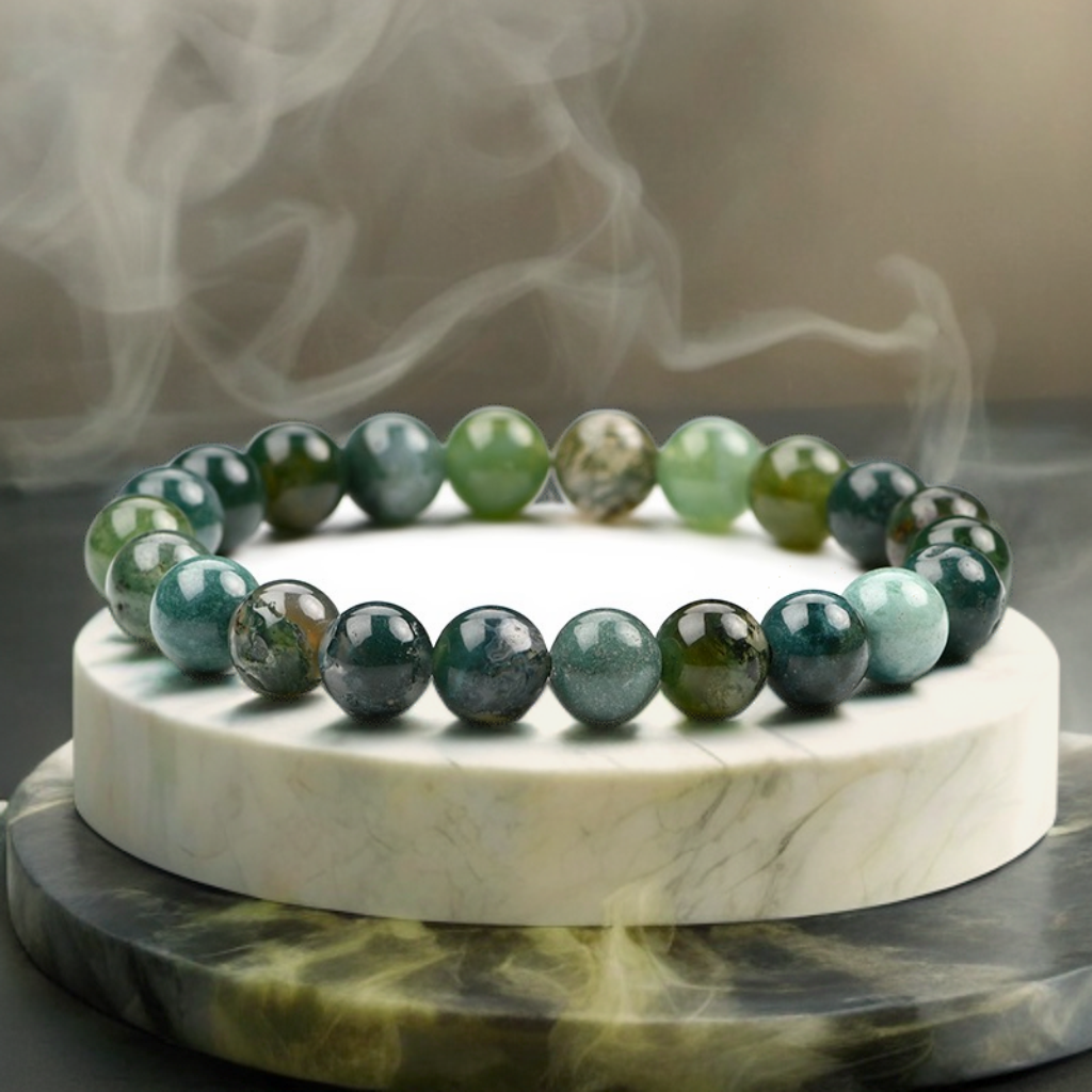 Moss agate bangle deals