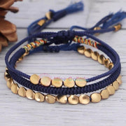 3 PCS Tibetan Copper Beads Healing Protection Luck Bracelet Set