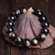 "Guardian of Magic Souls" Gold Sheen Obsidian Bracelet