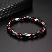 "Ground Your Energy, Ignite Your Passion" Hematite Red Garnet Bracelet