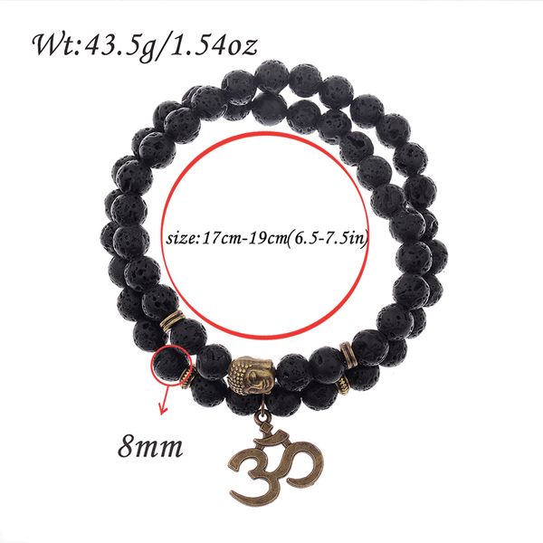 Natural Stones Buddha Head Bracelet with Silver&Gold Lava Stone Beads  Couple Bracelets for Men - China Bracaelet and Gift for Women price |  Made-in-China.com