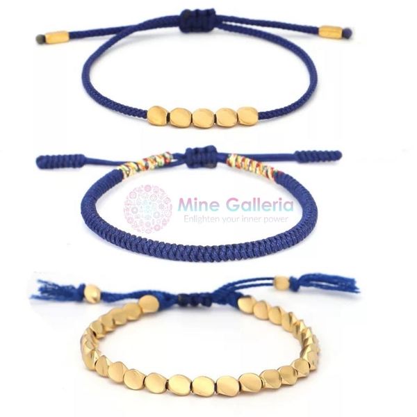 Tibetan Lucky Copper Bracelet  Buddhist Knots  Beads  Higherchakra