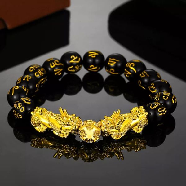 Buddha Stones Double Dragon Head Leather Stone Titanium Steel Success  Bracelet | Dragon bracelet, Leather bracelet, Leather