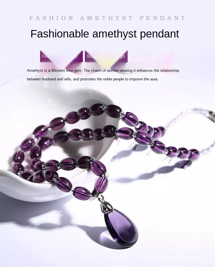 Amethyst Necklace, Certified 13.79 Carat Amethyst Pendant Appraised at  700.00 Sterling Silver Necklace, Real Natural Emerald Cut, Jewellery