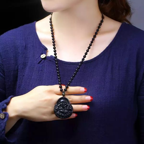 Black Onyx Buddha How Necklace | Jada Jo Jewelry