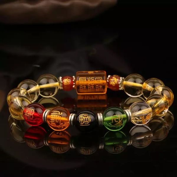 Authentic Tibetan Agate Dzi Bead 3 Line with Citrine Bracelet | eBay